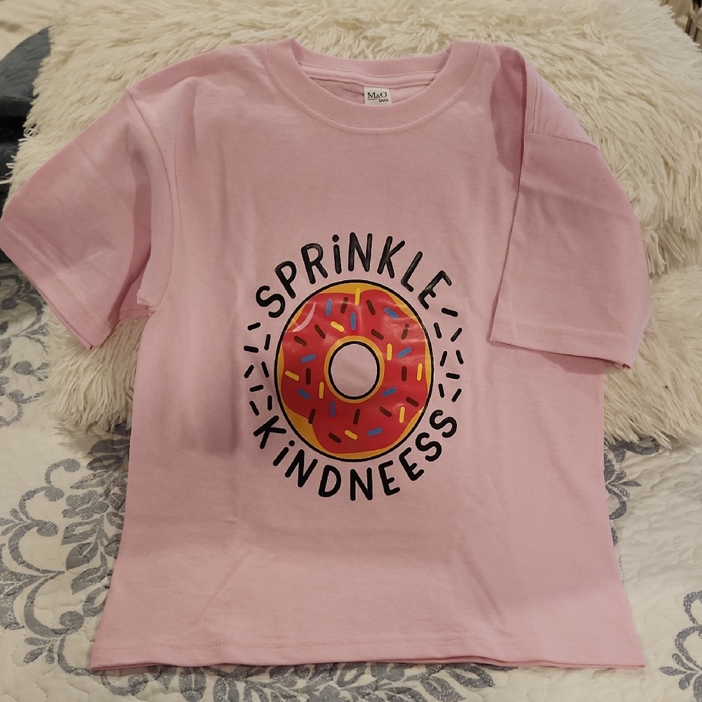 MC Sprinkle Kindness Donut Graphic Tee - Pink